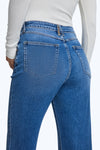 Faded Wash Wide Leg Jeans-Straight-BAYEAS