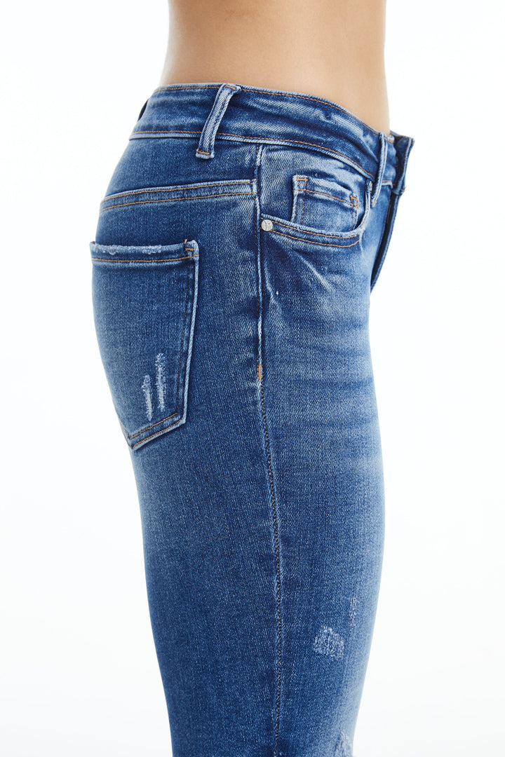 Jojo Mid Rise Distressed Skinny Jeans