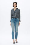 Mid Rise Vintage Straight Jeans-Straight-BAYEAS