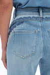 Ultra High Rise Patchwork Embroidered Wide Leg Denim Jeans