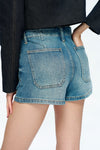Maya High Rise Casual Denim Shorts-Shorts-BAYEAS