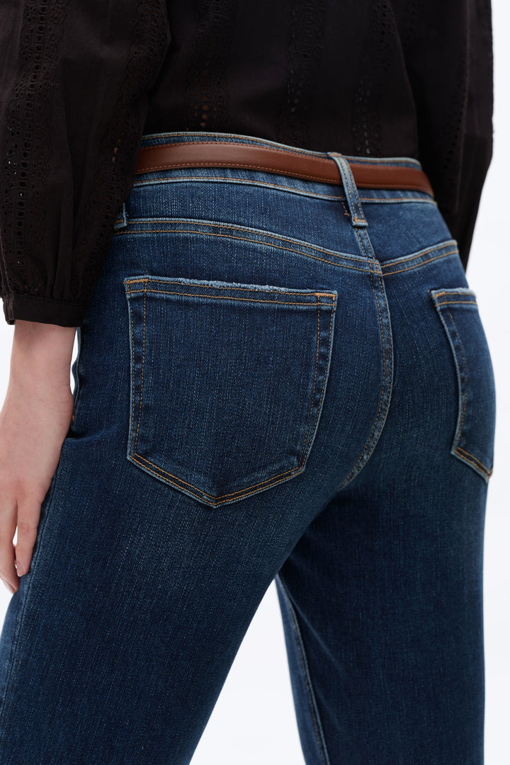 Mid Rise Slim Straight Denim Jeans