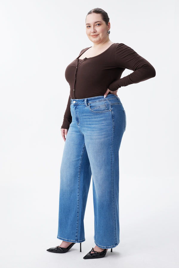 Modern High Rise Wide Leg Jeans