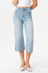 High Rise Cuffed Wide Leg Jeans