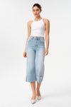 High Rise Cuffed Wide Leg Jeans