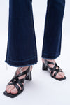 Womens Flare Jeans With Raw Hem-Flare & Bootcut-BAYEAS