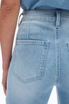 Ultra High Rise Lace Patchwork Wide Leg Denim Jeans