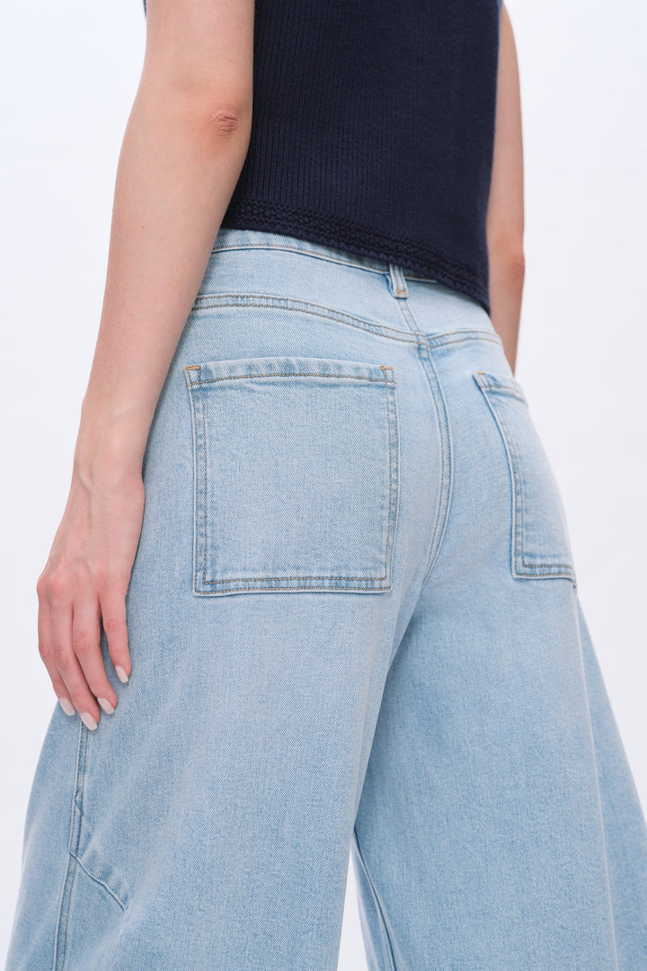 Mid Rise Balloon Denim Jeans