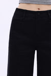 High Rise Wide Leg Denim Jeans With Raw Hem