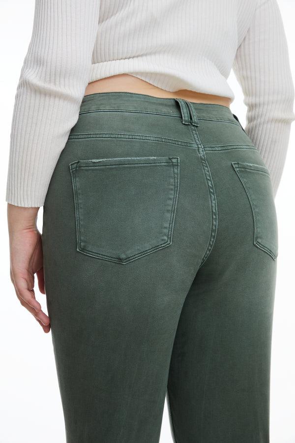 High Rise Distressed Flare Pants