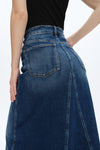 Faded Wash Denim A-Line Skirt