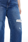 Mid Rise Wide Leg Crop Flare Jeans