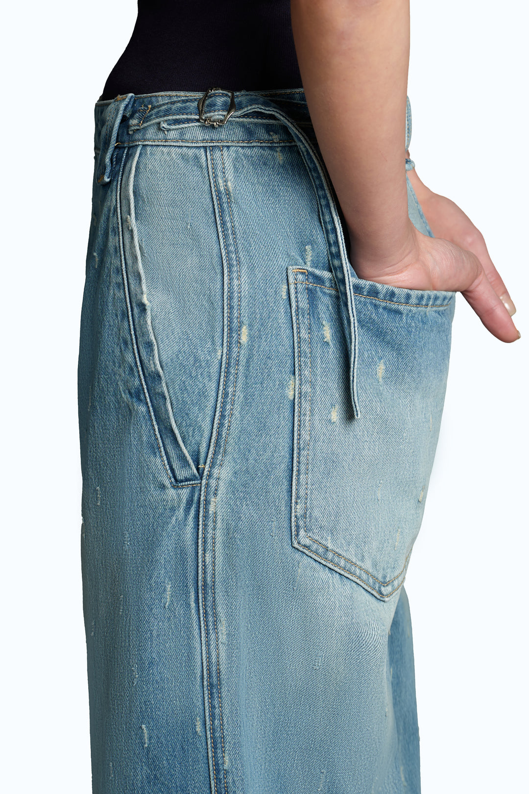 Low Rise Drop Crotch Wide Leg Denim Jeans