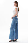 High Rise Drawstring Wide Leg Jeans