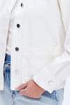 Plain White Denim Jacket-Jackets-BAYEAS