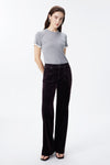 Corduroy Mid Rise Wide Leg Jeans