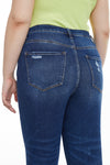 HIGH RISE LOOSE TAPERED MOM JEAN BYM3055-P BLUEBELL