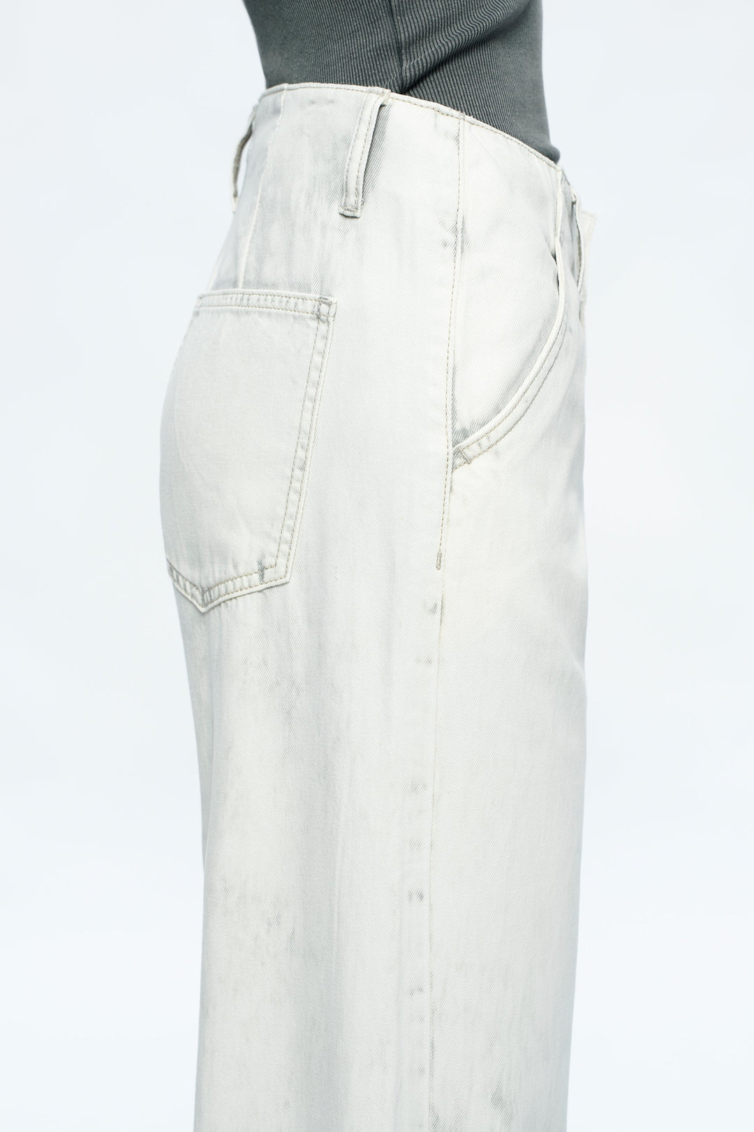 Jeremy Mid Rise Business Wide Leg Denim Pants