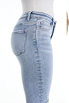Cropped Distressed Bootcut Jeans