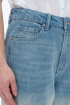 Ultra High Rise Lace Embroidered Wide Leg Denim Jeans