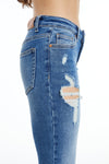 Low Rise Distressed Flare Jeans-Flare & Bootcut-BAYEAS