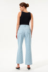 High Rise Jacquard Straight Leg Jeans