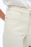 High Rise Lace Embroidered Relaxed Straight Pants
