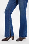 Flare Jeans with Slit Hems-Flare & Bootcut-BAYEAS