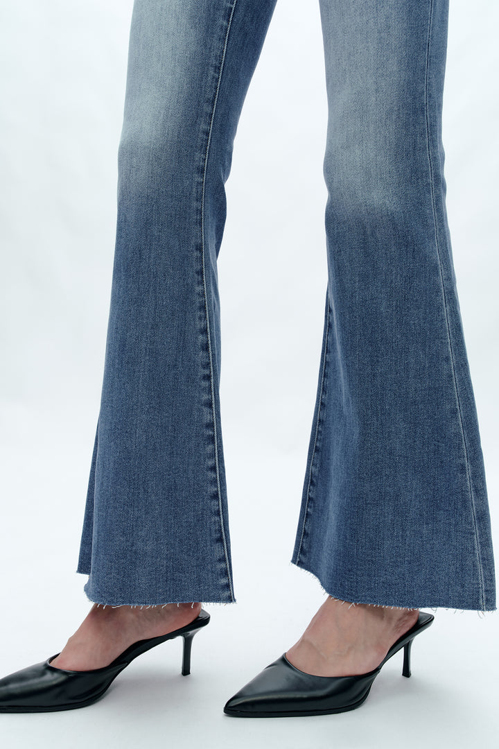 HIGH RISE FLARE DENIM JEANS