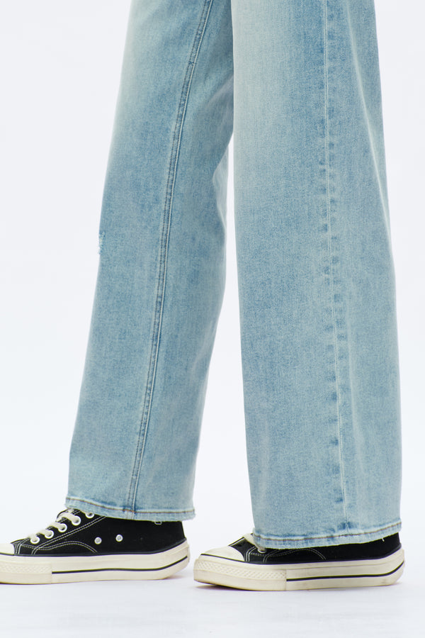 Mid Rise Wide Leg Denim Jeans