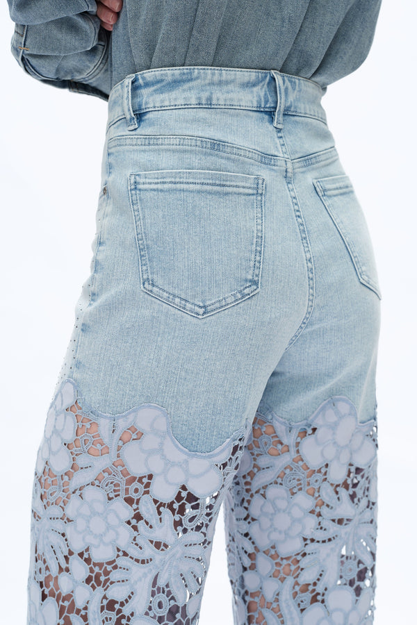 HIGH RISE LACE WIDE LEG-Wide Leg-BAYEAS