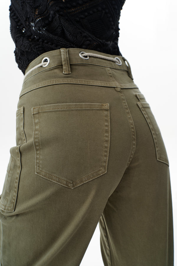 Greta High Rise Drawstring Barrel Pants