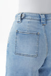 Chic High Rise Buckle Waist Denim Shorts