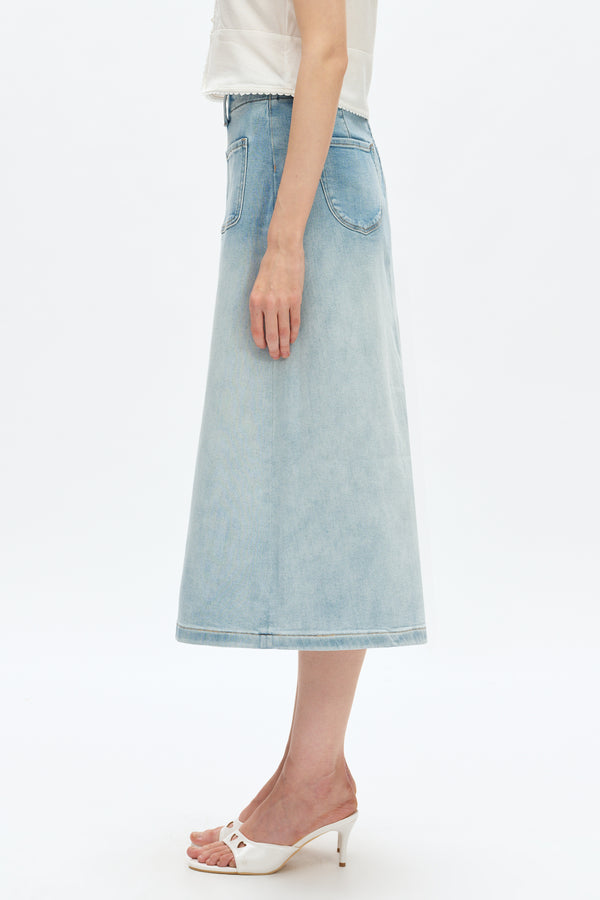 Caius Mid Rise Skirt Jeans