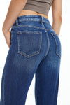 High Rise Wide Leg Denim Jeans With Slit-Wide Leg-BAYEAS