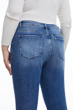 HIGH RISE SLIM STRAIGHT JEANS WITH RAW HEM BYT5169-P