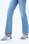 Flare Jeans with Slit Hems-Flare & Bootcut-BAYEAS