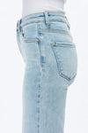 High Rise Wide Leg Denim Jeans With Raw Hem