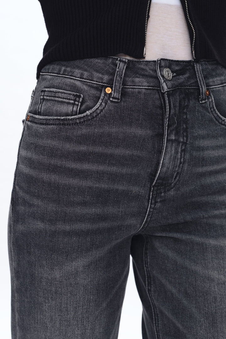 High Rise Straight Denim Jeans