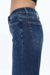 Low Cut Wide Leg Crop Straight Denim Jeans-Wide Leg-BAYEAS