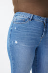 Low Rise Distressed Bootcut Jeans