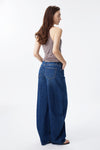 Mid Rise Deep Indigo Barrel Jeans