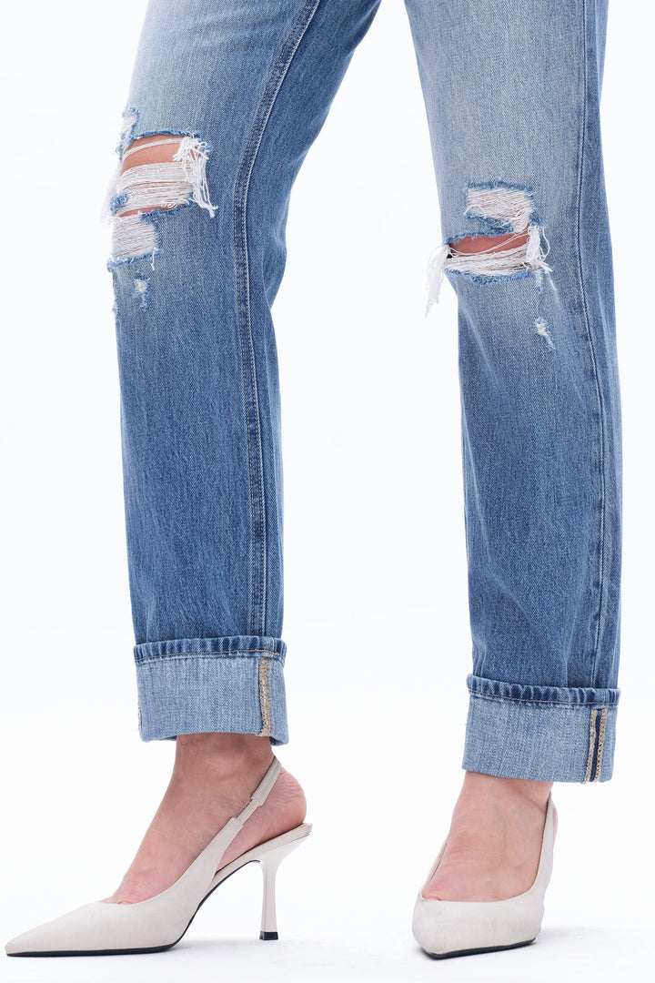 High Rise 90'S Vintage Straight Denim Jeans