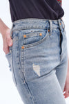 Ally Mid Rise Denim Shorts With Raw Hem
