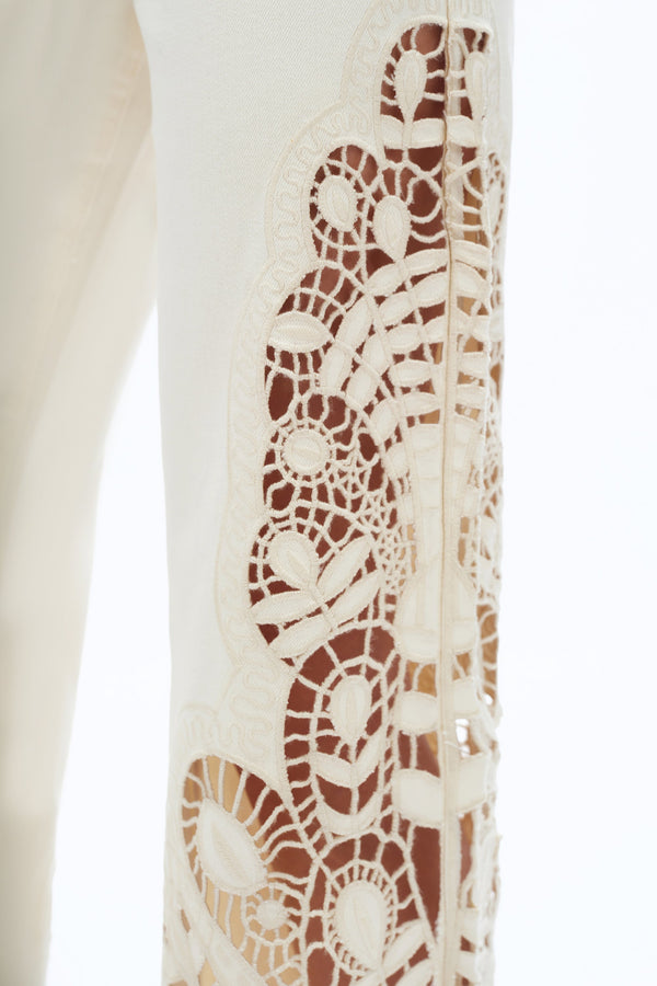 HIGH RISE LACE WIDE LEG-Wide Leg-BAYEAS