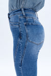 Hight Rise Flare Jeans With Raw Hem