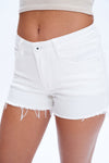 Lisa Raw Edge Hem White Jeans