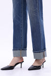 High Rise Straight Leg Jeans-Straight-BAYEAS