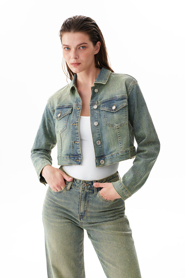 Rhinestone Denim Jacket