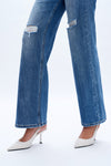 High Rise Wide Leg Denim Jeans-Wide Leg-BAYEAS